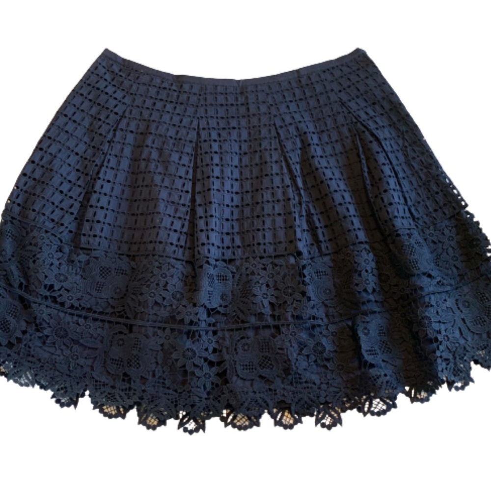 Talbots navy eyelet and lace skirt, size 18W